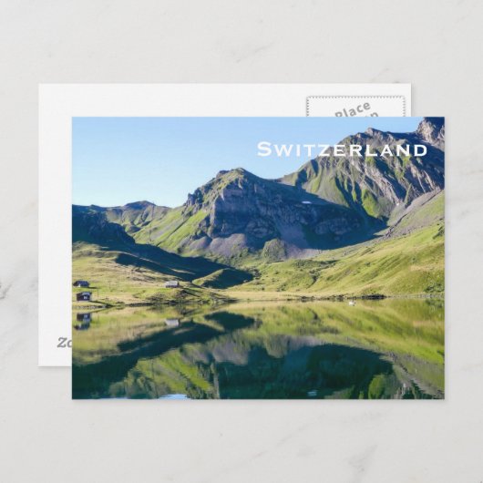 スイスヴィンテージ旅行観光客追加 ポストカード (正面/裏面)