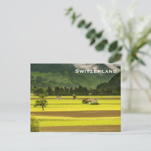 スイスヴィンテージ旅行観光客追加 ポストカード (スタンド正面)