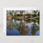 スイスヴィンテージ旅行観光客追加 ポストカード (正面/裏面)