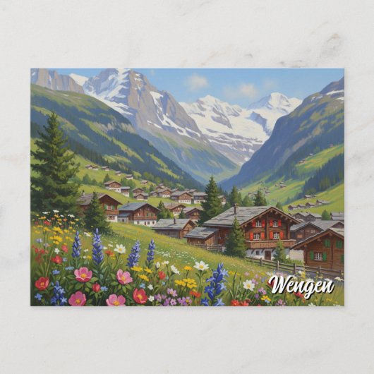 スイスヴェンゲン旅行 ポストカード (正面)