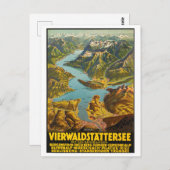 スイス中部の航空地図 ポストカード (正面/裏面)