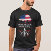 スイス人と育つアメリカ人はスイス連邦共和国を   定着させます Tシャツ (正面)