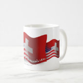 スイス人アメリカの振る旗 コーヒーマグカップ (正面右)