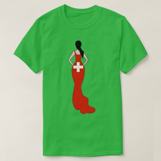 スイス人女性 Tシャツ (デザイン正面)