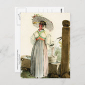 スイス伝統的のアンテルワルデンの衣装 ポストカード (正面/裏面)