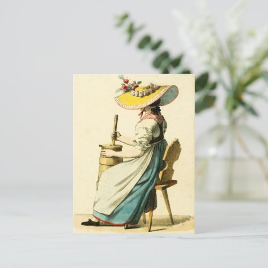 スイス伝統的のアンテルワルデンの衣装 ポストカード (スタンド正面)