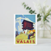 スイス伝統的のヴァレにあるマウンテンハウス ポストカード (スタンド正面)