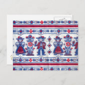 スイス伝統的ファブリックデザイン ポストカード (正面/裏面)