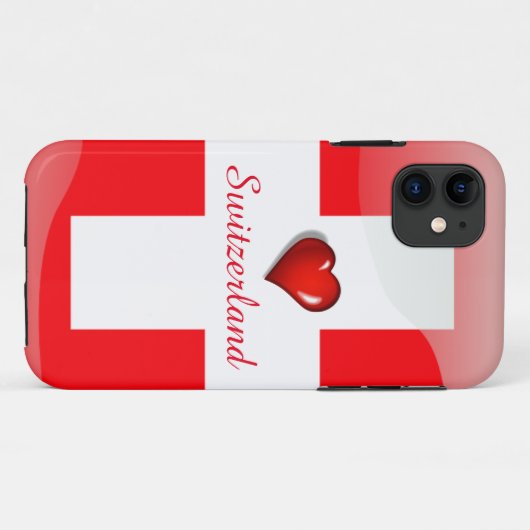 スイス光沢フラグ Case-Mate iPhoneケース (裏面(横))