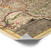 スイス刻印された地図 ポスター (角)