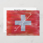 スイス動揺して国旗 ポストカード (正面/裏面)