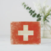 スイス動揺して国旗 ポストカード (スタンド正面)