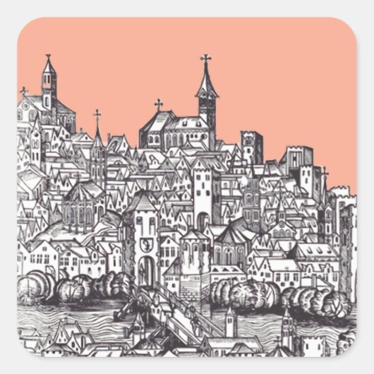 スイス北西部のバーゼル市 スクエアシール (正面)