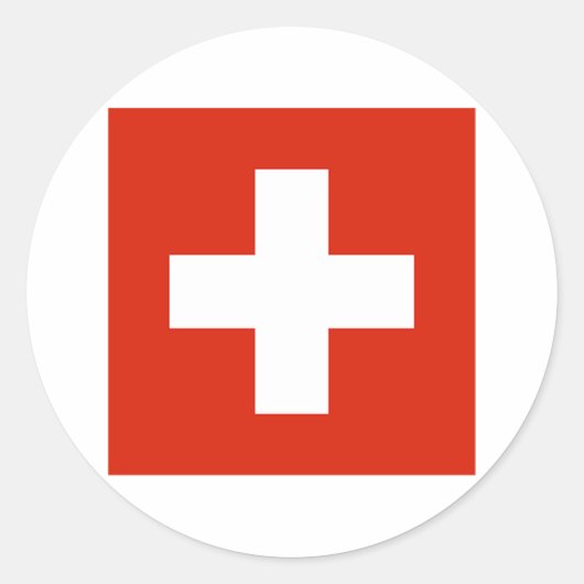 スイス国国際的旗 ラウンドシール (正面)