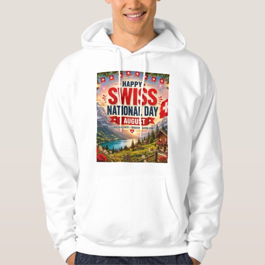 スイス国慶日おめでとう パーカ (正面)