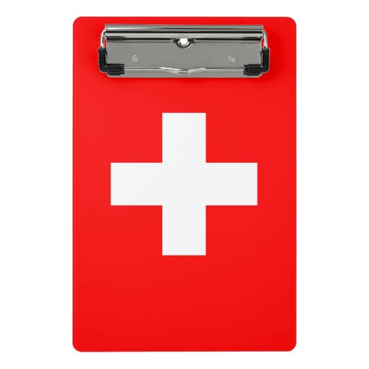 スイス国旗が付いたミニクリップボード ミニクリップボード (正面)