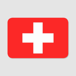 スイス国旗が付いた愛国的な名前タグ 名札