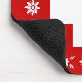 スイス国旗とエーデルワイス2 マウスパッド (コーナー)