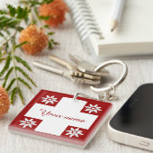 スイス国旗とエーデルワイス キーホルダー (正面右)