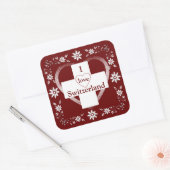 スイス国旗とエーデルワイス スクエアシール (封筒)