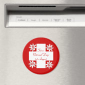 スイス国旗とエーデルワイス マグネット (インサイチュ (食洗機))