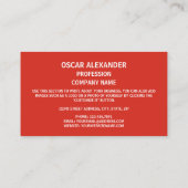 スイス国旗とコート・オブ・アームズ、スイス国旗 名刺 (裏面)