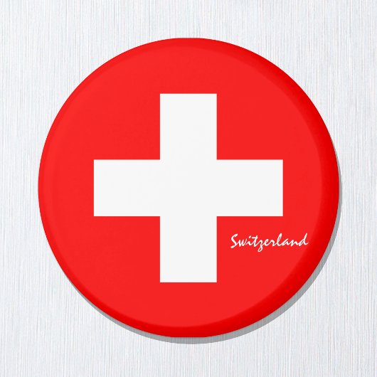 スイス国旗とスイスの休日/スポーツファン マグネット