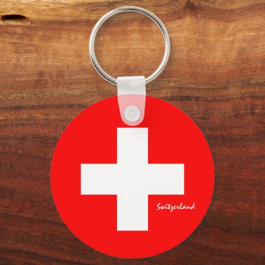 スイス国旗とスイスの休日，愛国者/スポーツ キーホルダー (正面)