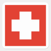 スイス国旗とスイス スクエアシール (正面)