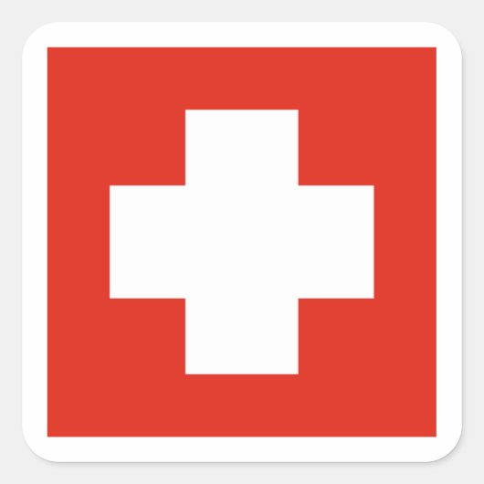 スイス国旗とスイス スクエアシール (正面)