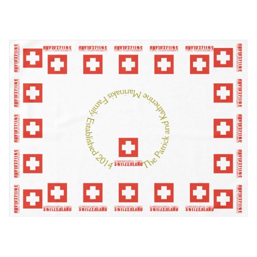 スイス国旗とスイス テーブルクロス (正面(横))