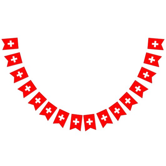 スイス国旗とパーティースイスのバナー/結婚式 バンティングフラッグ (全)