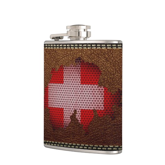 スイス国旗と地図 フラスク (左)