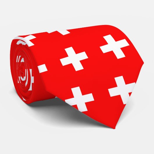 スイス国旗と提携 ネクタイ (ロール)