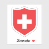 スイス国旗のエンブレム愛国旅行 シール (シート)