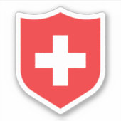 スイス国旗のエンブレム愛国旅行 シール (正面)