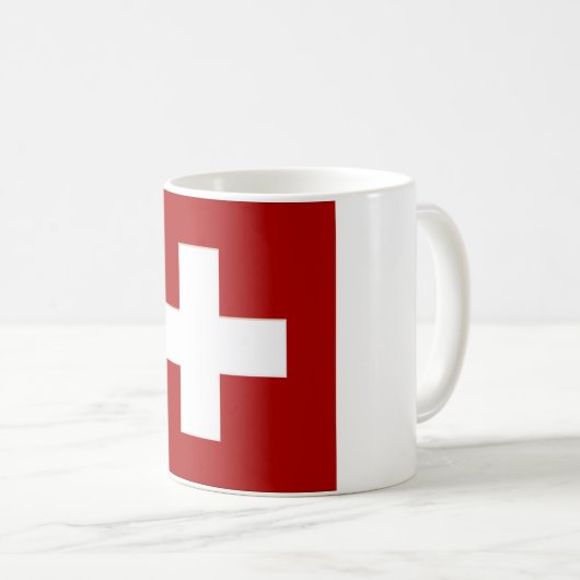 スイス国旗のクロムグラフィクスコーヒーマグカップ コーヒーマグカップ (正面右)