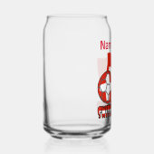 スイス国旗のサッカーボールレッドパーソナライゼーション ガラス缶 (右)