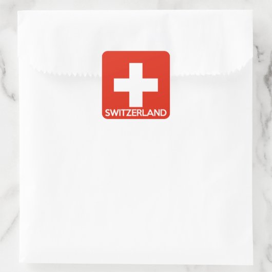 スイス国旗のシンボル名文字スイス スクエアシール (バッグ)