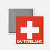 スイス国旗のシンボル名文字スイス マグネット (正面/裏面)