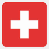 スイス国旗のシール スクエアシール (正面)