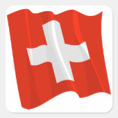 スイス国旗のシール スクエアシール (正面)
