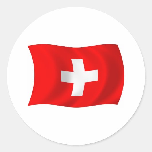 スイス国旗のシール ラウンドシール (正面)
