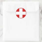 スイス国旗のシール ラウンドシール (バッグ)