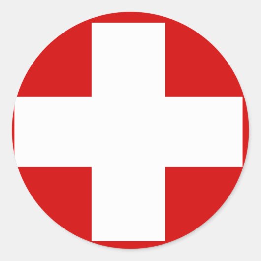 スイス国旗のシール ラウンドシール (正面)