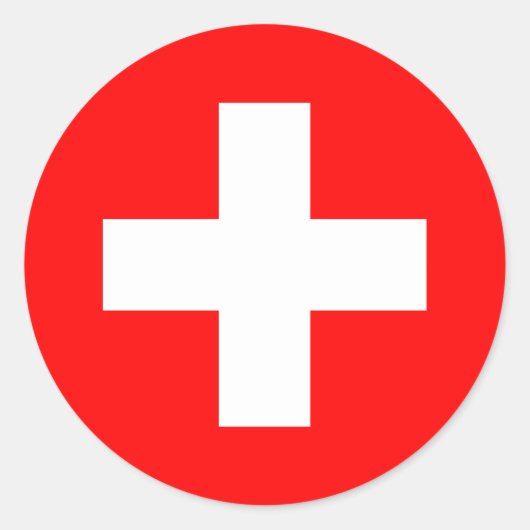スイス国旗のシール ラウンドシール (正面)
