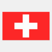 スイス国旗のシール 長方形シール (正面)