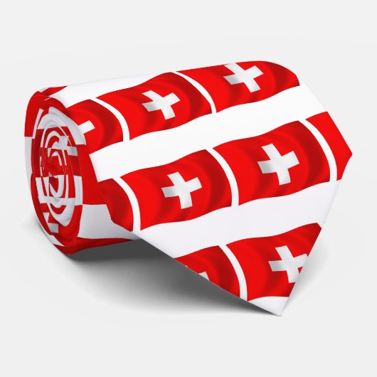 スイス国旗のタイ ネクタイ (ロール)