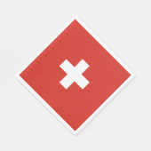 スイス国旗のナプキン スタンダードランチョンナプキン (角)