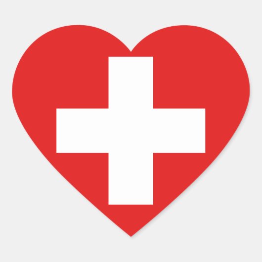 スイス国旗のハートシール ハートシール (正面)
